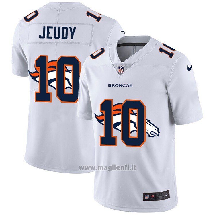 Maglia NFL Limited Denver Broncos Jeudy Logo Dual Overlap Bianco